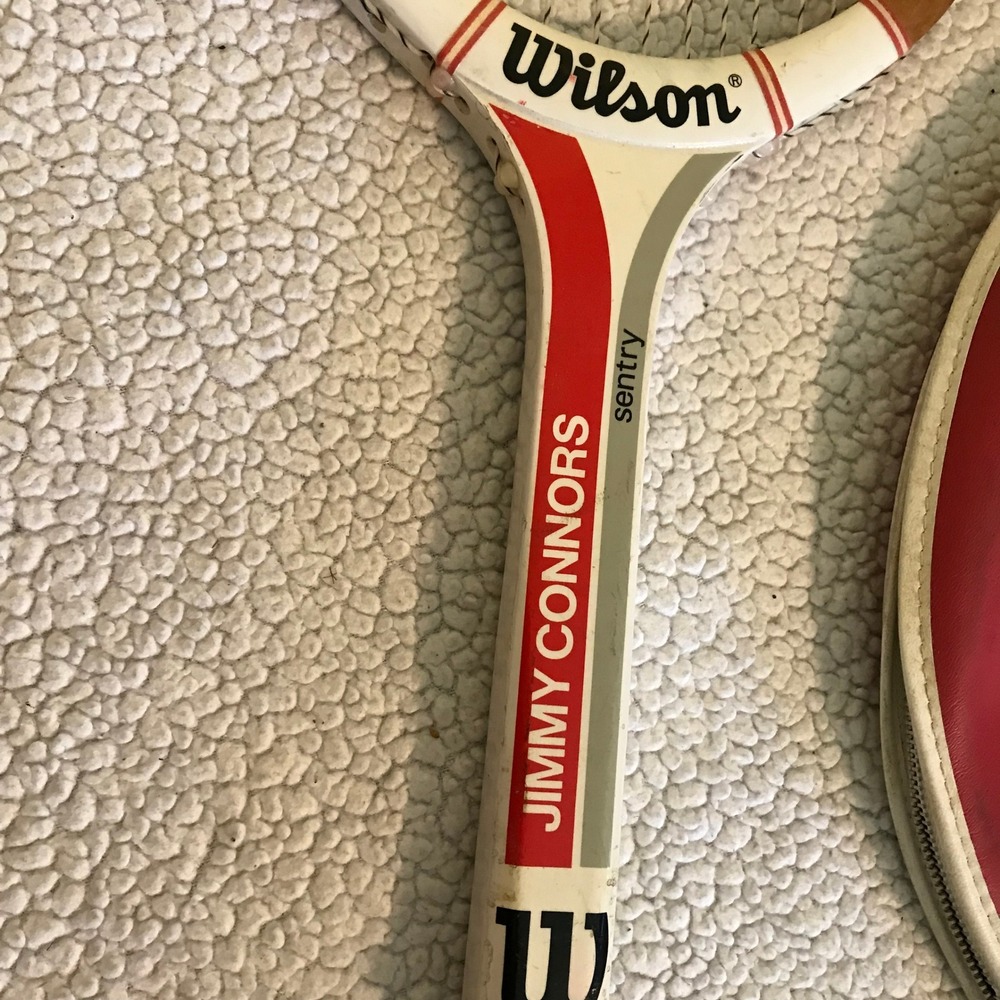 Vintage Wilson Jimmy Connors Sentry Wood Tennis Racquet with T3000 Cover 4 3/8 - Picture 7 of 12